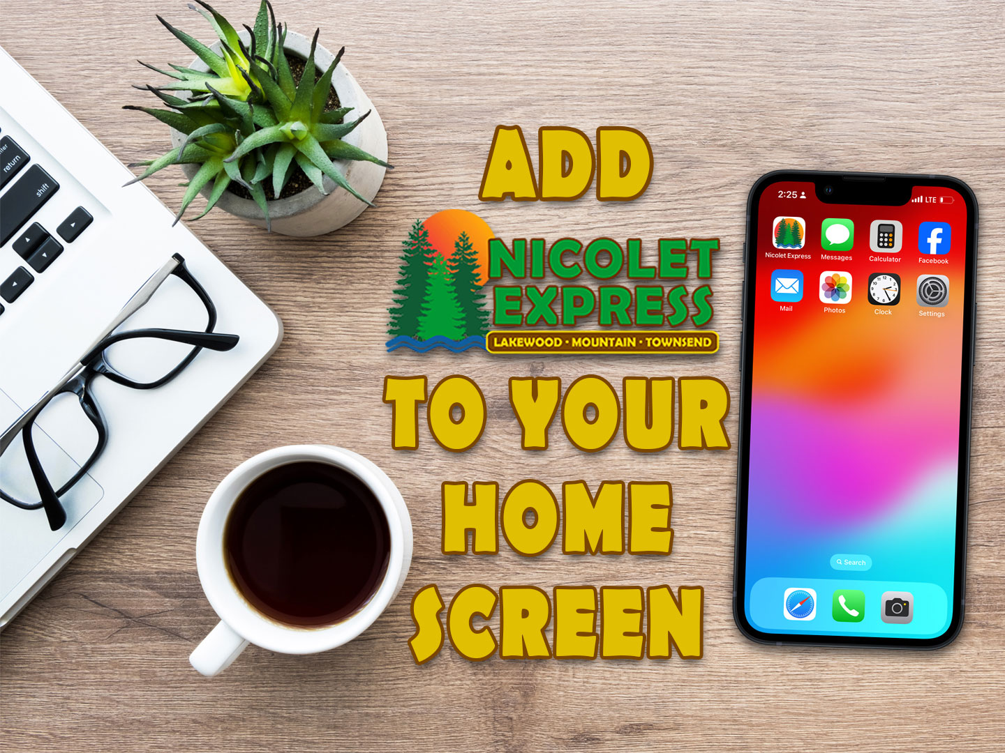 nicolet express home screen