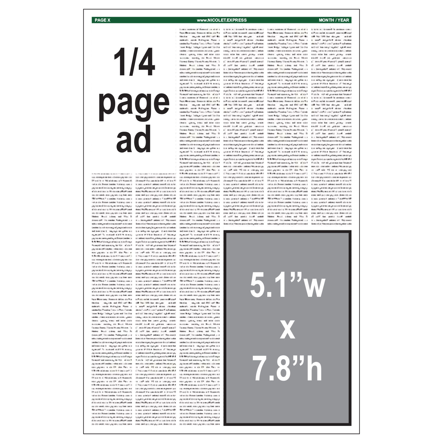 1/4 page ad for June 26, 2026 publication