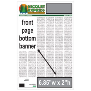 Front page bottom banner ad for June 26, 2026 publication