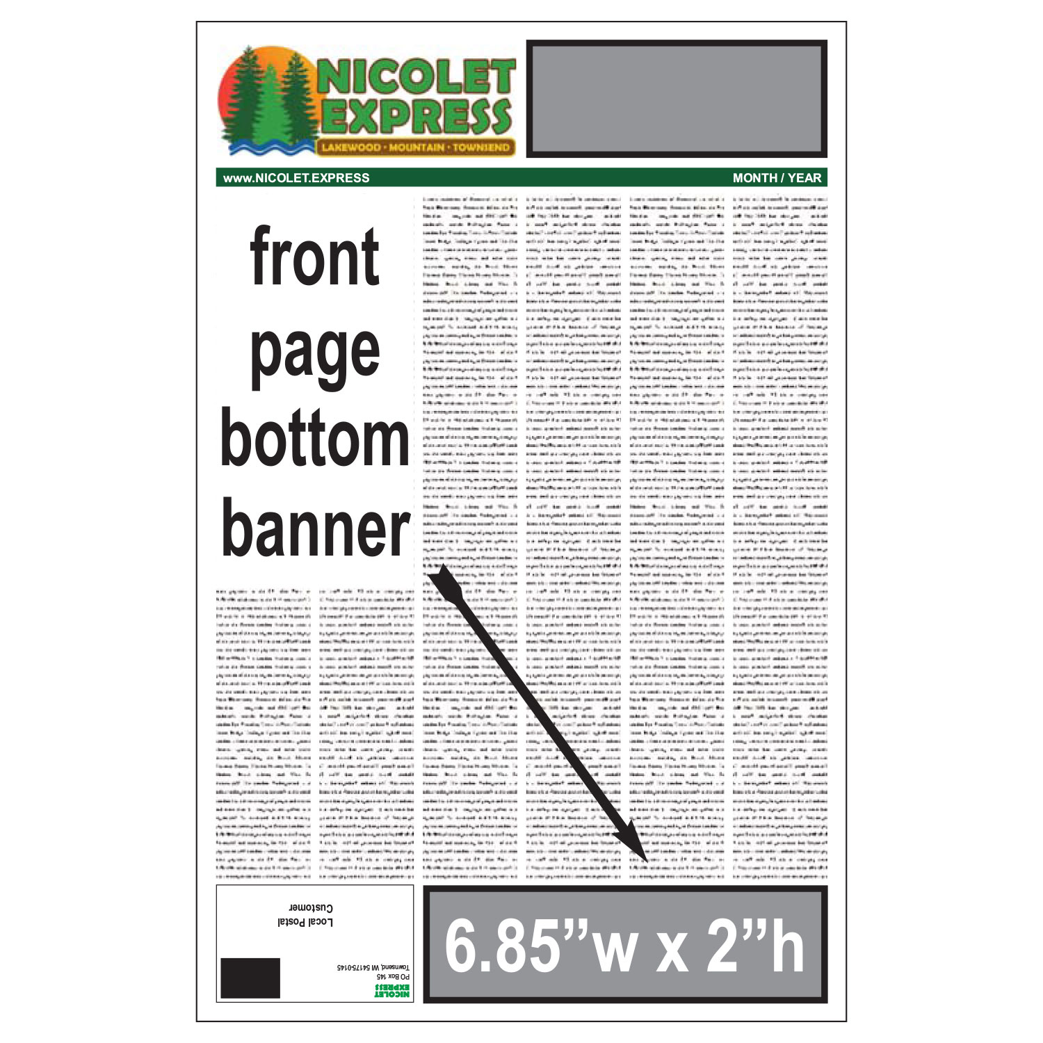Front page bottom banner ad for June 26, 2026 publication