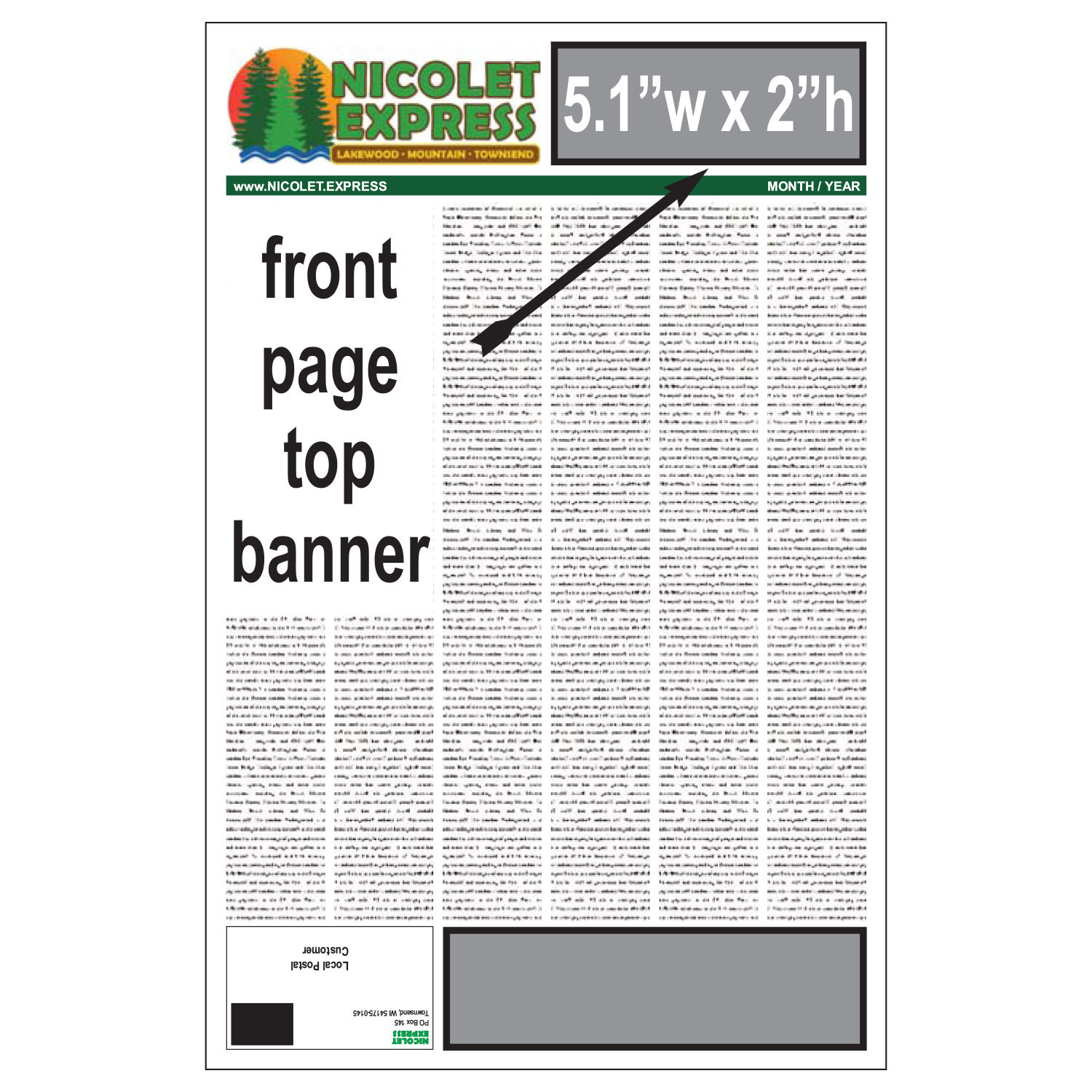 Front page top banner ad for May 22, 2026 publication