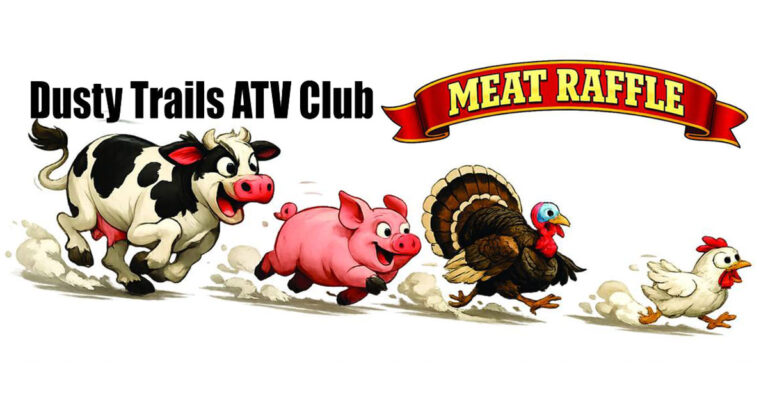 dusty trails 2026 meat raffle banner 2 768x402