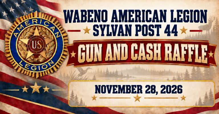 2026 wabeno gun and cash raffle 1 768x402